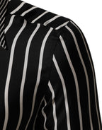 Black White Stripes Men MARTINI Dress Shirt