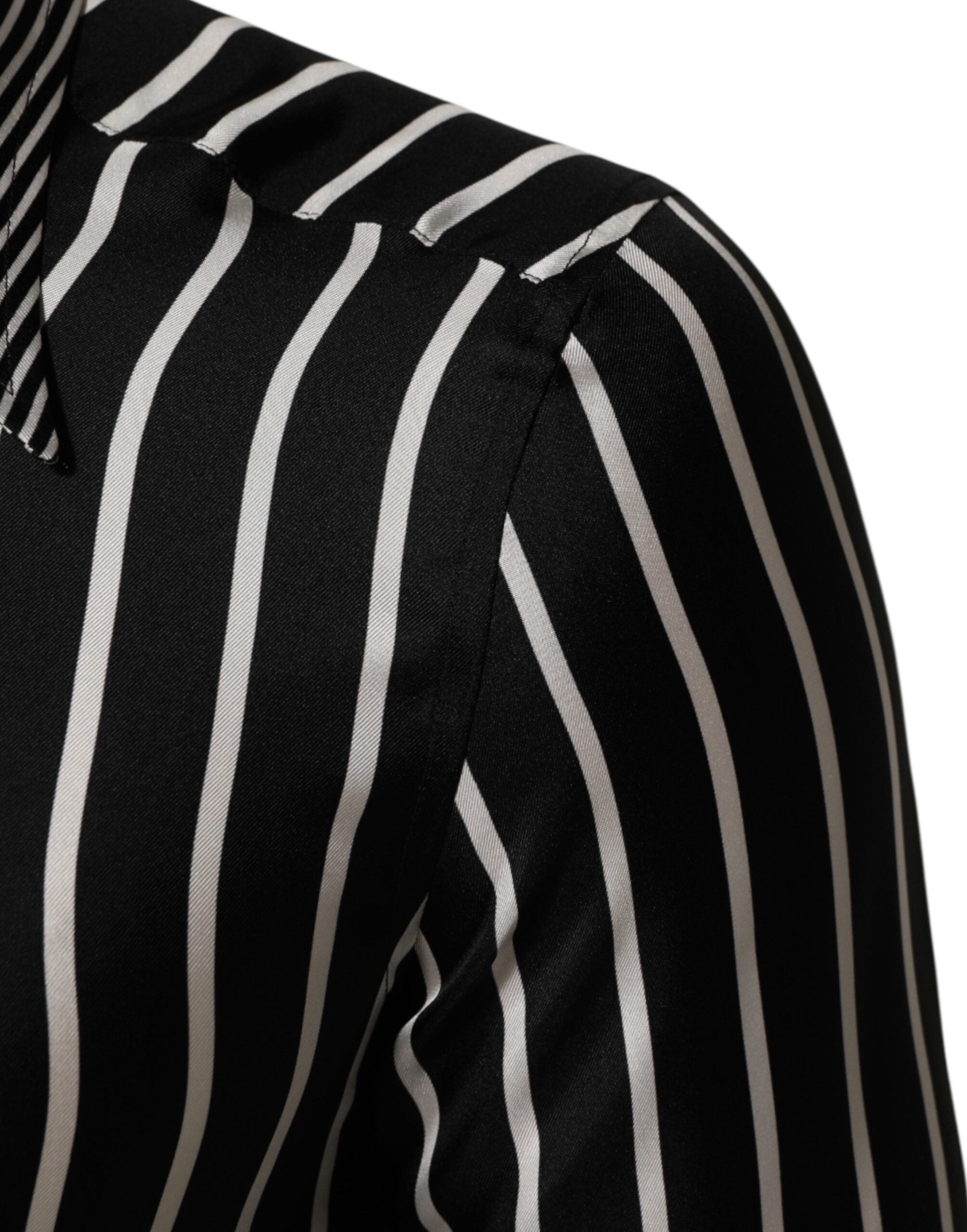 Black White Stripes Men MARTINI Dress Shirt
