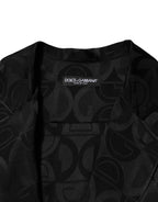 Black DG Logo Silk Men Long Sleeves Shirt