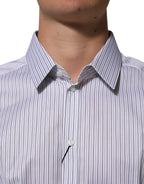 White Stripes Long Sleeves GOLD Dress Shirt