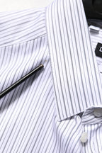 White Stripes Cotton Men GOLD Dress Shirt