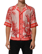 Shirt Red Corals Short Sleeves Button Down