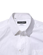 White Cotton Collared Men GOLD Dress Shirt