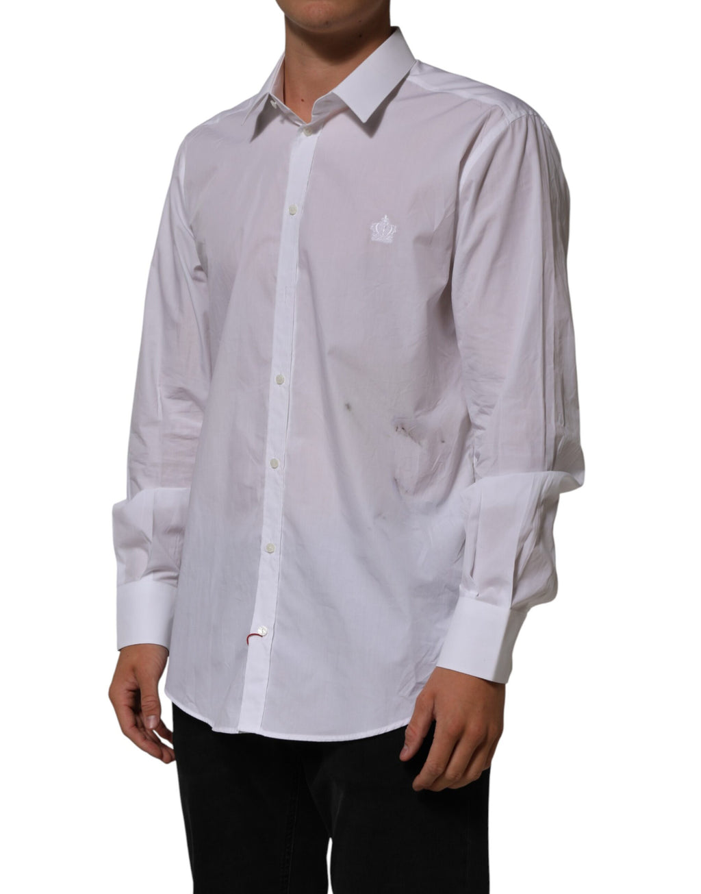 White Cotton Collared Men MARTINI Dress Shirt