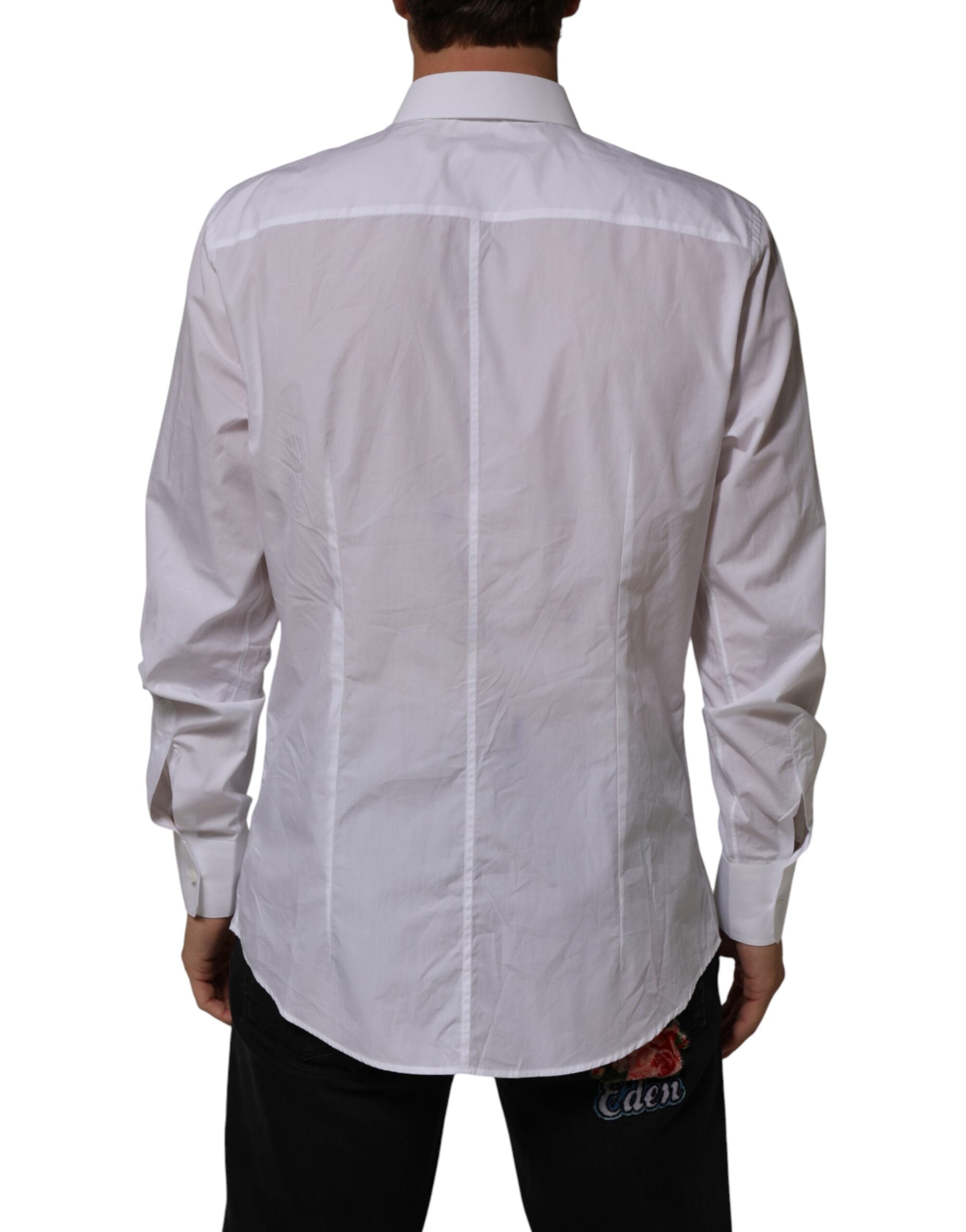 White Cotton Collared Men MARTINI Dress Shirt