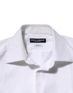 White Cotton Collared Bib GOLD Dress Shirt
