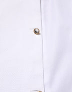 White Cotton Collared Bib GOLD Dress Shirt