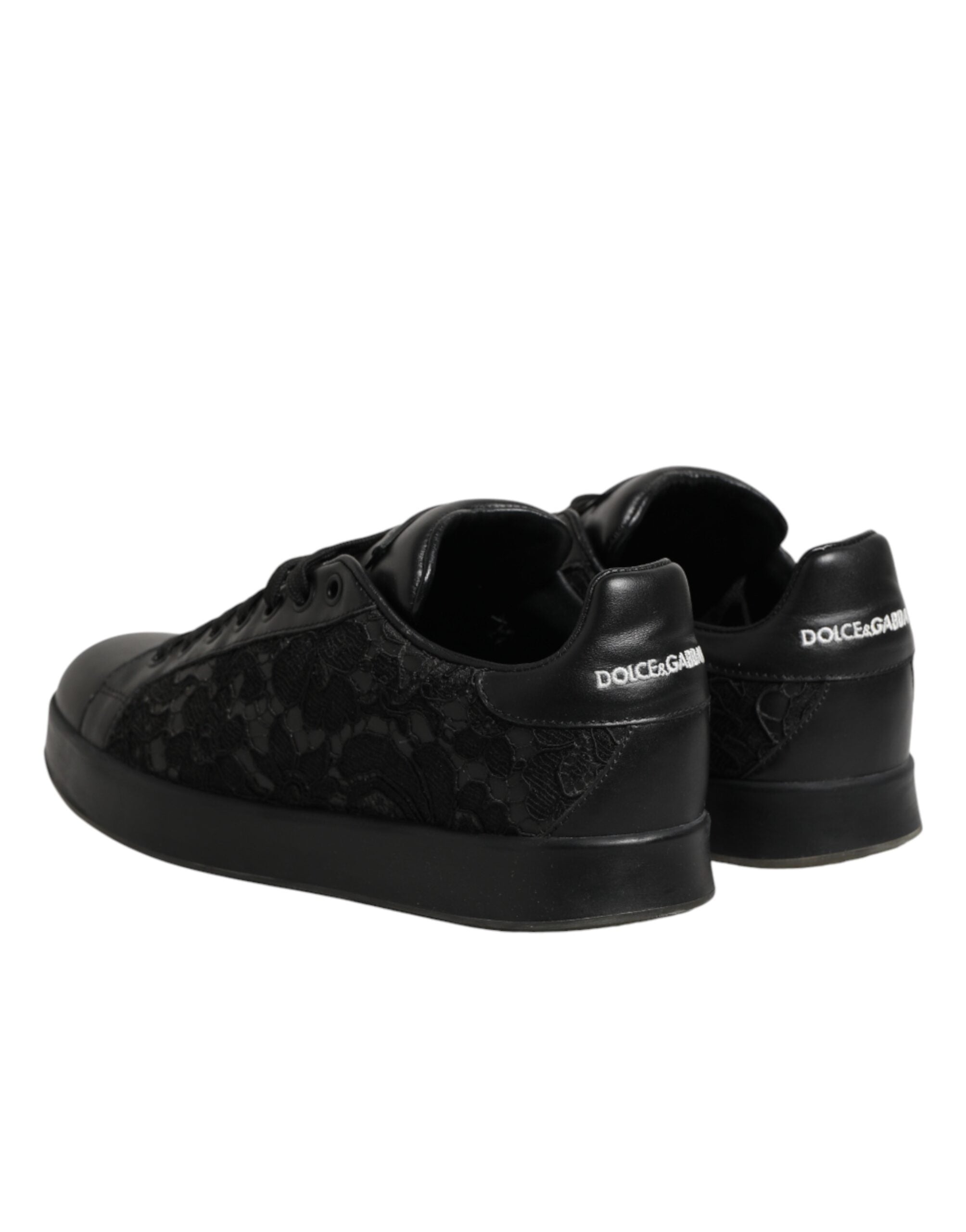 Black Floral Lace Low Top Sneaker Shoes