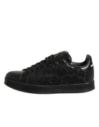 Black Floral Lace Low Top Sneaker Shoes