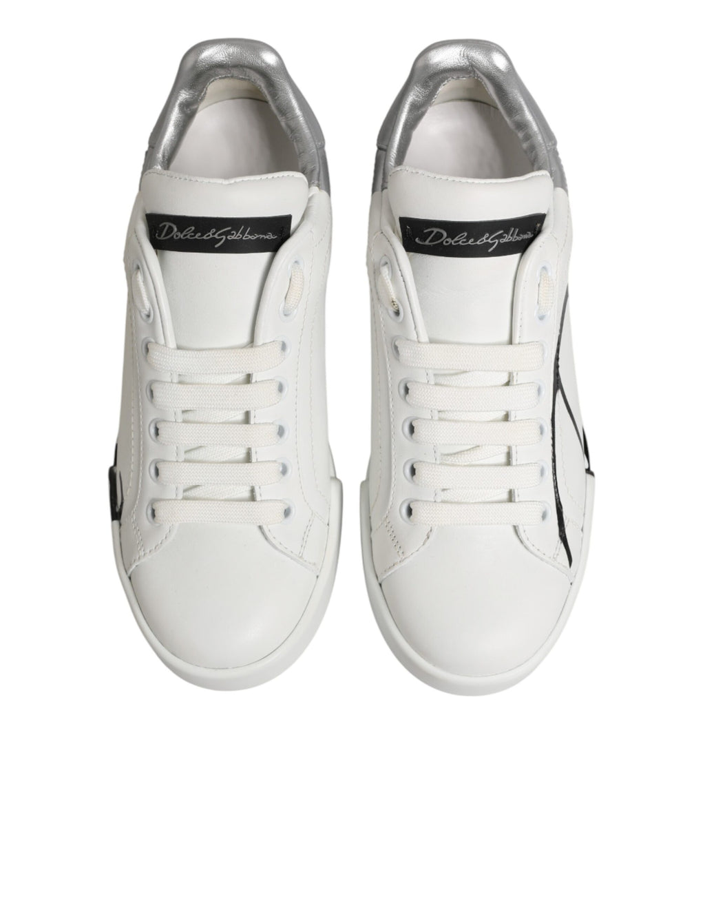 White Gray Low Top Leather Sneaker Shoes