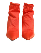 Orange DG Logo Heels Ankle Boots Shoes