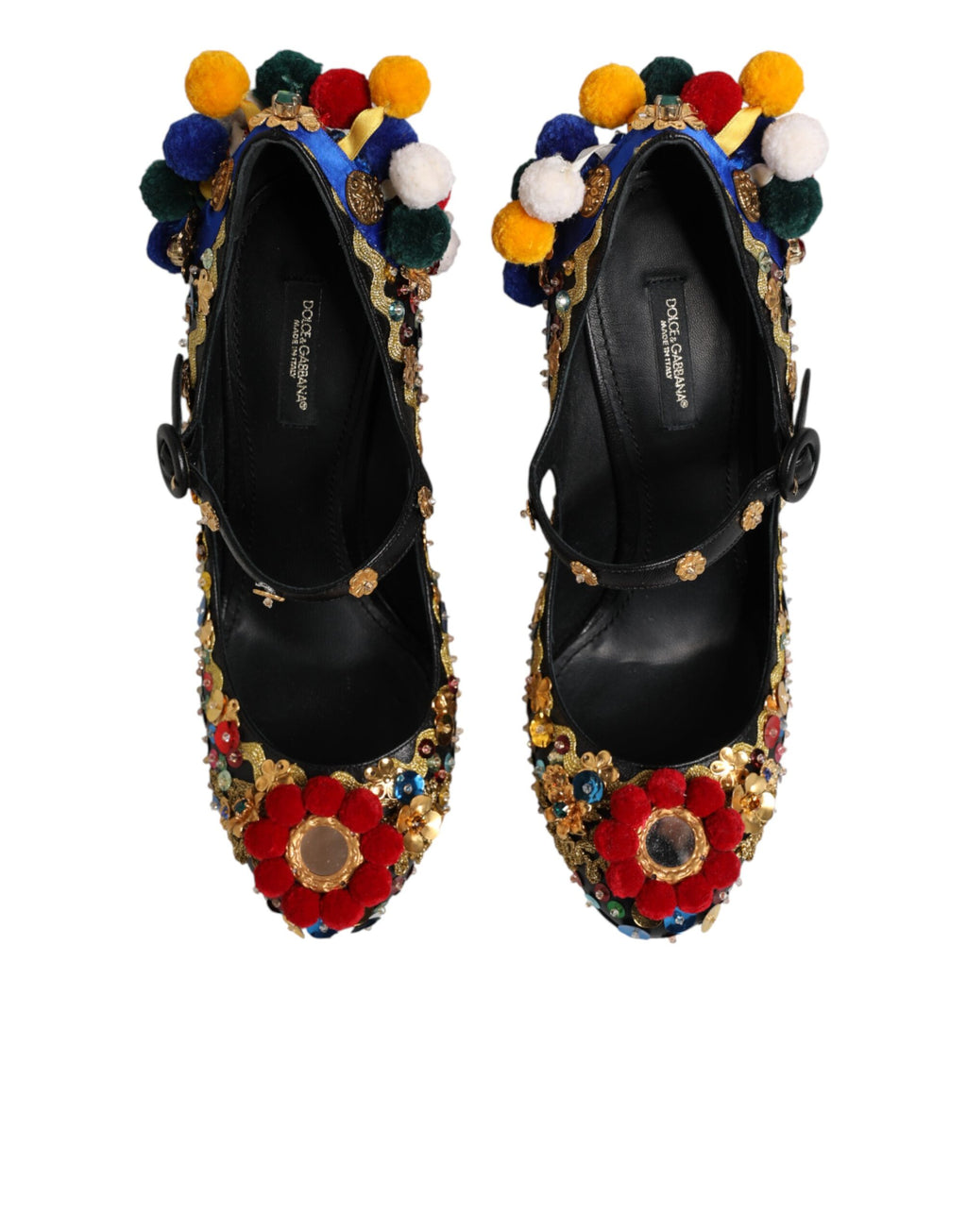 Black Gold Embellished MARY JANES Pumps  Shoes