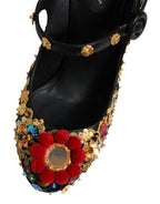 Black Gold Embellished MARY JANES Pumps  Shoes