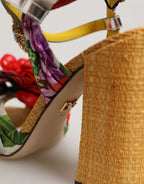 Multicolor Floral Crystal Embellished Sandals Shoes