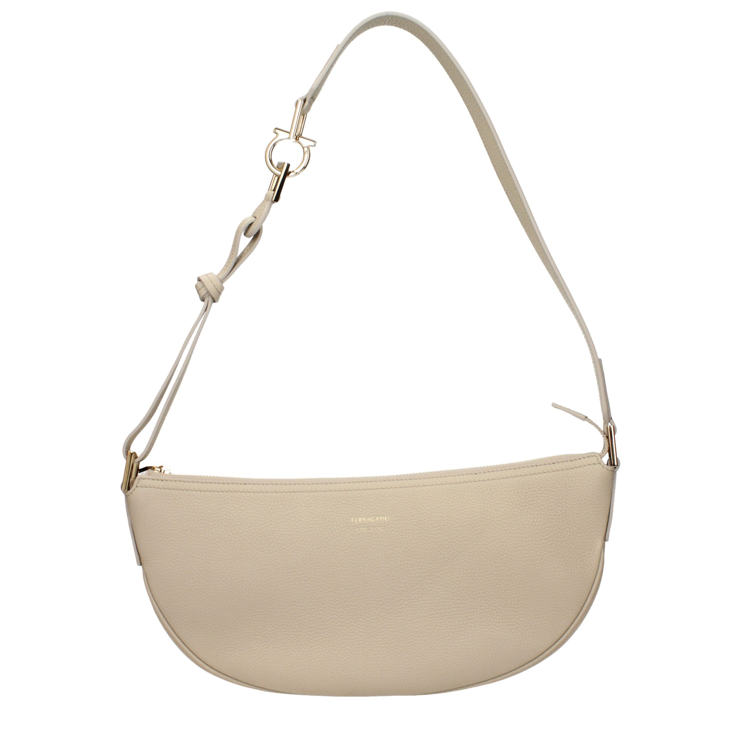 Gray Leather Shoulder Bag