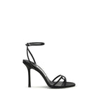 Black Calf Leather Bos Taurus Stiletto Heel Sandals