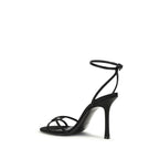 Black Calf Leather Bos Taurus Stiletto Heel Sandals