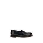 Black Leather Slip-On Loafers