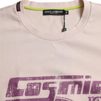 Beige Cosmic Love Cotton Crew Neck T-shirt