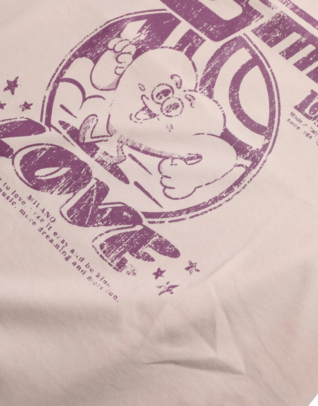 Beige Cosmic Love Cotton Crew Neck T-shirt