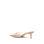 Beige Polyurethane Stiletto Heel Sandals