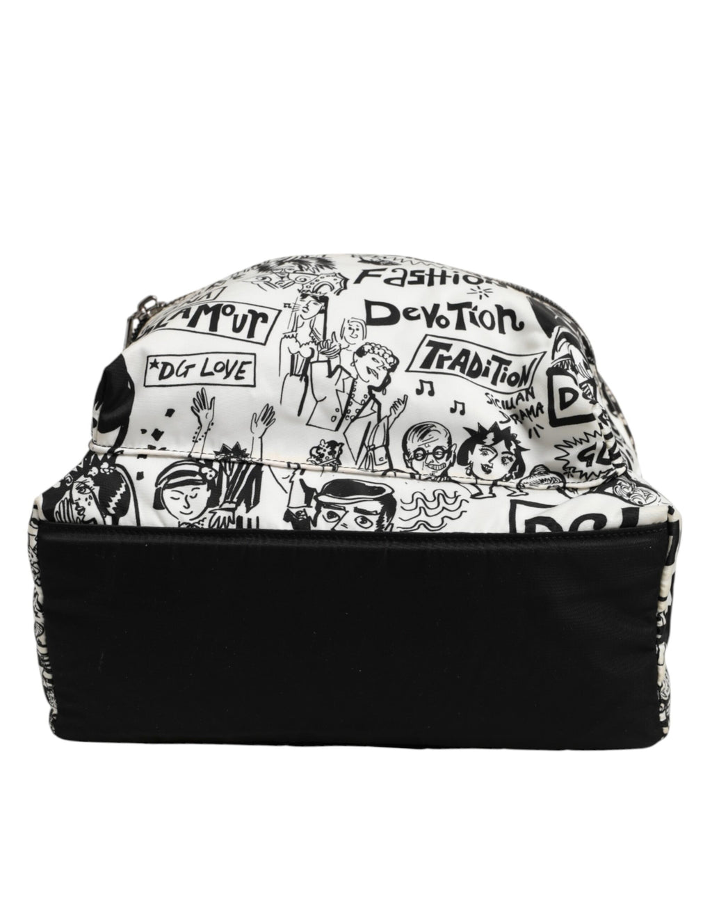 Black White Graffiti Print School Backpack Men Borse Bag