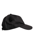 Black Cotton Logo Patch 6 Panels Baseball Cap Hat
