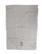 Gray Cashmere Knit Fringes Neck Foulard 67cm x200cm Foulard Scarf