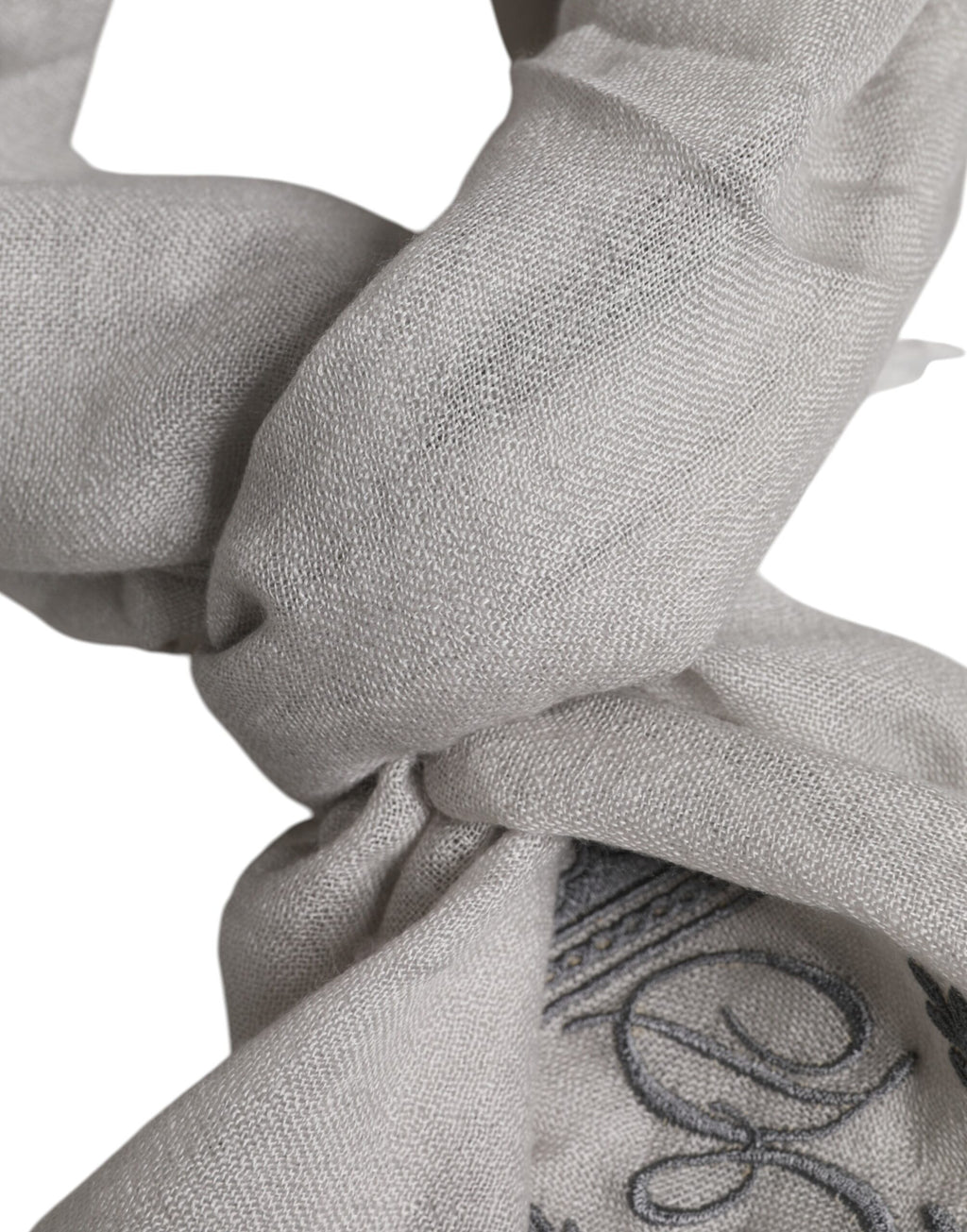 Gray Cashmere Knit Fringes Neck Foulard 67cm x200cm Foulard Scarf