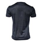 Blue Silk Crew Neck Short Sleeves Men T-shirt