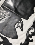 Cream Silk Silhouette Detail Short Sleeve Top