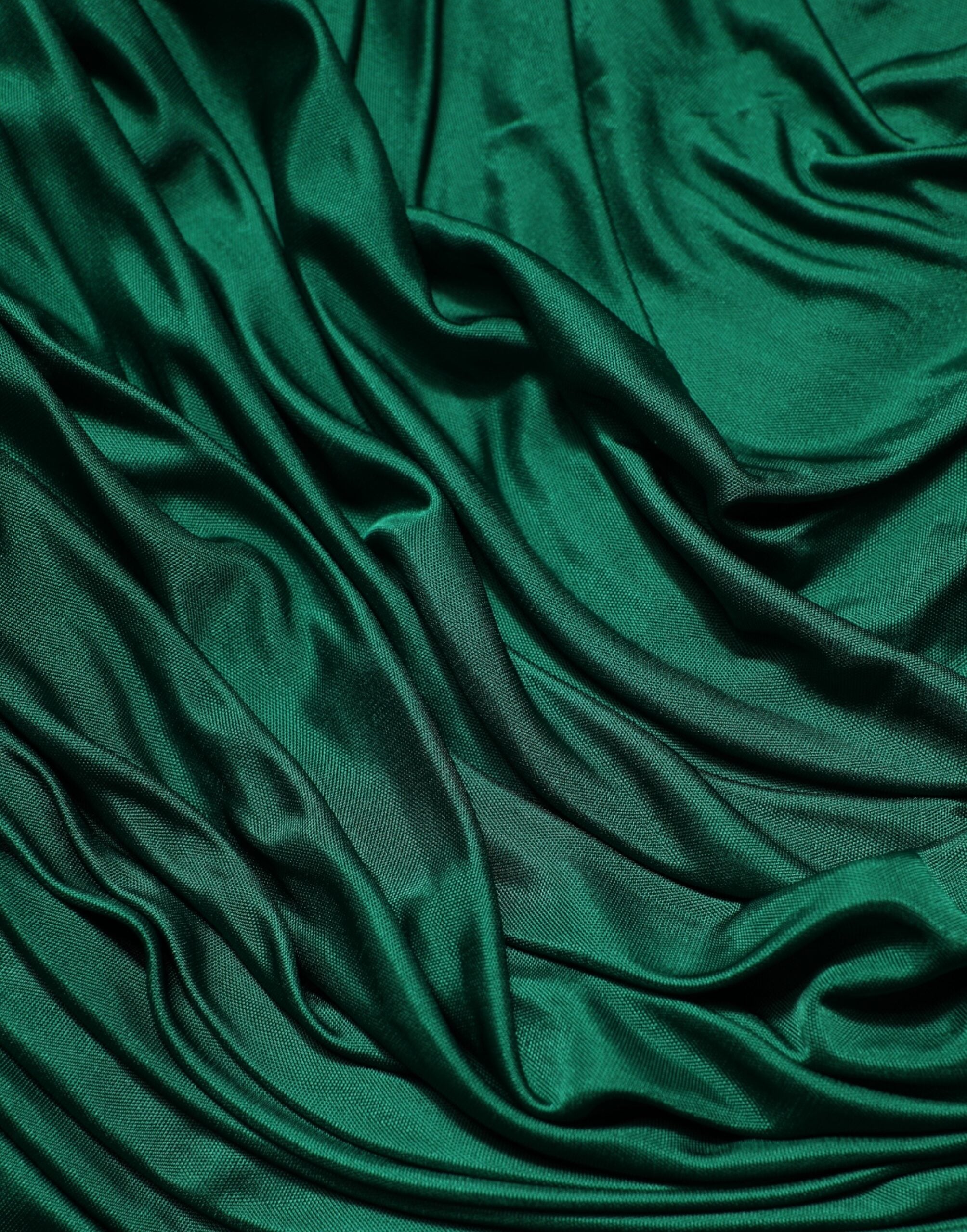 Green Viscose Drape Jersey Organzine Tank Top