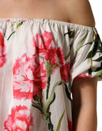 Multicolor Floral Off Shoulder Blouse Top