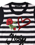 Black White Cashmere Silk Sleeveless Top