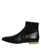 Black Leather Chelsea Short Ankle Boots  Shoes