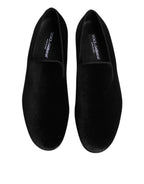 Black Leather Suede Slip On Loafers Dress Shoes