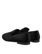 Black Leather Suede Slip On Loafers Dress Shoes
