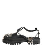 Black White Studded Men Formal Derby Shoes