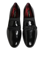 Black Leather Slip On Dress Men Loafers Shoes