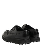 Black Leather Studded Men Formal Derby  Shoes