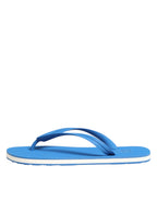Blue White Logo Beachwear Flats Slipper Shoes