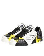 Multicolor Leather Graffiti Low Top Sneakers Shoes