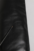 Black Leather Stiletto Knee High Boots Shoes