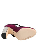 Pink Strass Mary Janes Heels Pumps Shoes