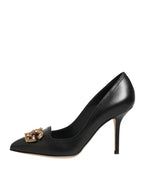 Black Leather DG Amore Heels Pumps Shoes