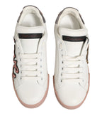White Leather Sacred Heart Sneakers Shoes
