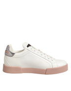 White Leather Sacred Heart Sneakers Shoes