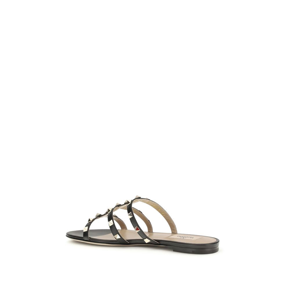 Black Calf Leather Bos Taurus Sandals