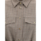 Brown Fleece Wool Pattern Shirt