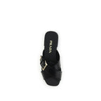 Black Calf Leather Bos Taurus Flat Sandals